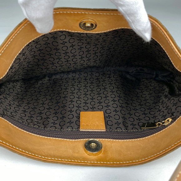 Celine C Macadam Pattern All Over Suede Shoulder Bag Brown - Picture 6 of 6